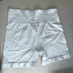 Colsie Seamless Ribbed Biker Shorts- Light Blue Color